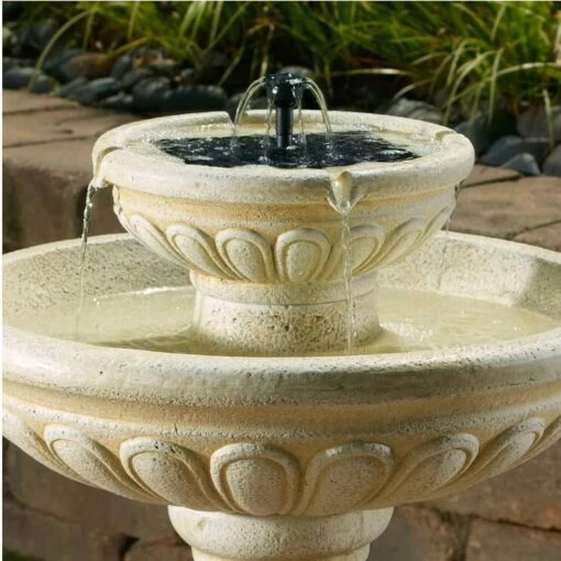 Palermo On-Demand Solar Bird Bath -Pet Supplies Store 2 tier on demand solar birdbath detail