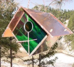 Copper-Stained Glass Birdhouse -Pet Supplies Store BHGW EMRLD2 HS 8354ebb9 a77f 471e 97d2 7039725dfa19