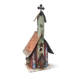 Barn Wood & Tin Church Birdhouses -Pet Supplies Store Barn Wood Tin Church Birdhouse 1