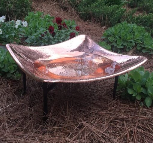 Solid Copper Deck-Mount Bird Bath -Pet Supplies Store Copper Bird bath for garden