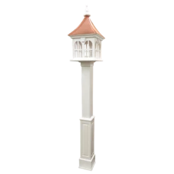 Copper Roof Vinyl/PVC Bird Feeder With Double Window- 29x14 -Pet Supplies Store Copper Roof Birdfeeder on lamp post