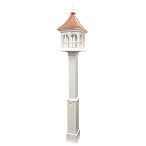 Copper Roof Vinyl/PVC Bird Feeder With Double Window- 29x14 -Pet Supplies Store Copper Roof Birdfeeder on lamp post