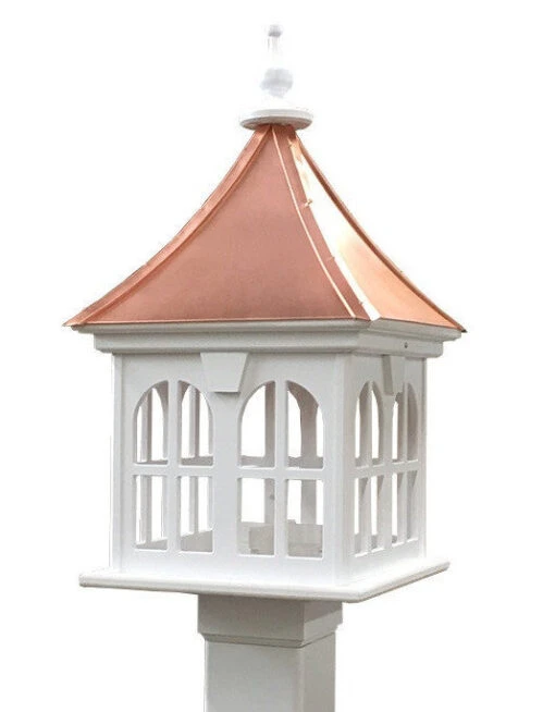 Copper Roof Vinyl/PVC Bird Feeder With Double Window- 29x14 -Pet Supplies Store Copper Roof Bird Feeder Windows