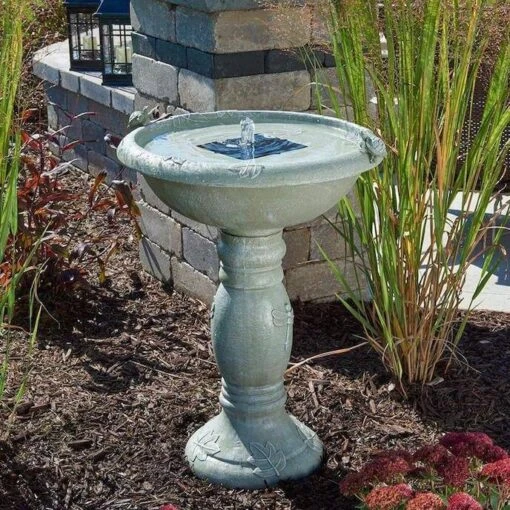 Country Gardens Tall Solar Fountain Birdbath -Pet Supplies Store Country Gardens Tall Solar Bird Bath