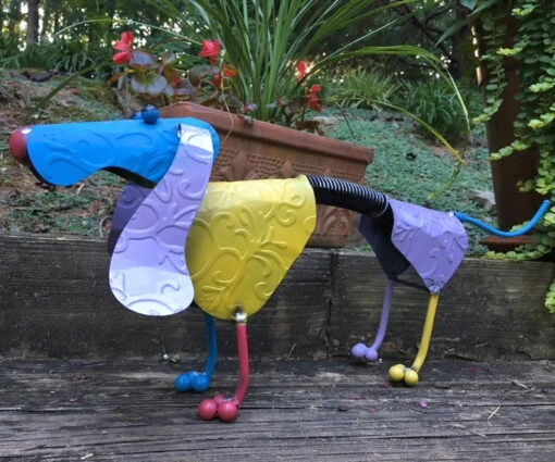 Dachshund Spring Dog Metal Yard Art -Pet Supplies Store Dachshund spring dog