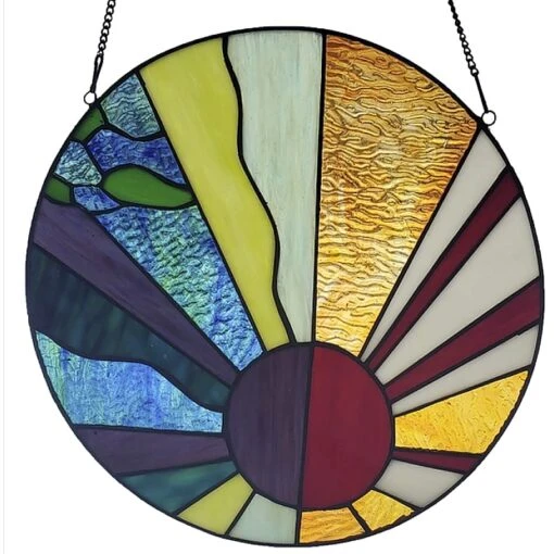 Earth Elements Stained Glass Panel -Pet Supplies Store Earth Elements Stained Glass Panel