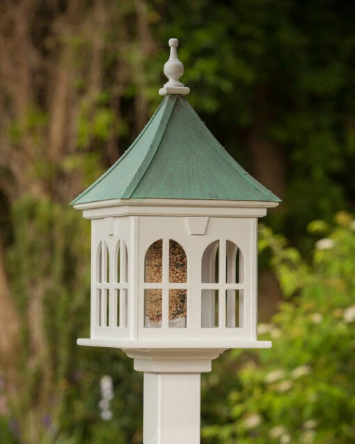 Copper Roof Vinyl/PVC Bird Feeder With Double Window- 29x14 -Pet Supplies Store Fancy Gazebo Bird Feeder Vinyl Copper