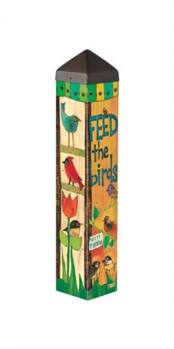 20" Vinyl Art Poles - 7 Designs -Pet Supplies Store Feed the bird art pole