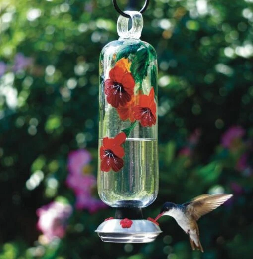 Hand Painted Hummingbird Feeder -Pet Supplies Store Filigree Botanica hummingbird feeder