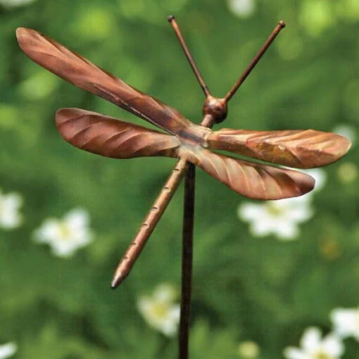 Dragonfly Garden Stakes- Set/4 -Pet Supplies Store Flamed Dragonfly Garden Stakes