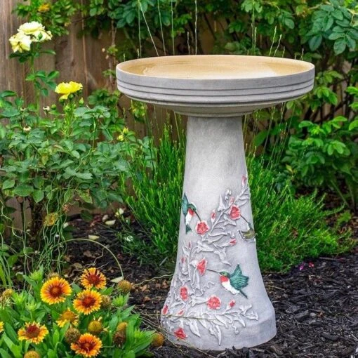 Hummingbird Bird Bath-Lock Top -Pet Supplies Store Hummingbird Birdbath Gray