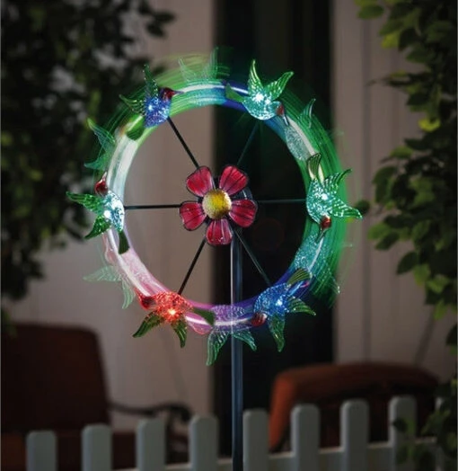 Hummingbirds Solar Kinetic Garden Spinner -Pet Supplies Store Hummingbird Solar Kinetic Spinner