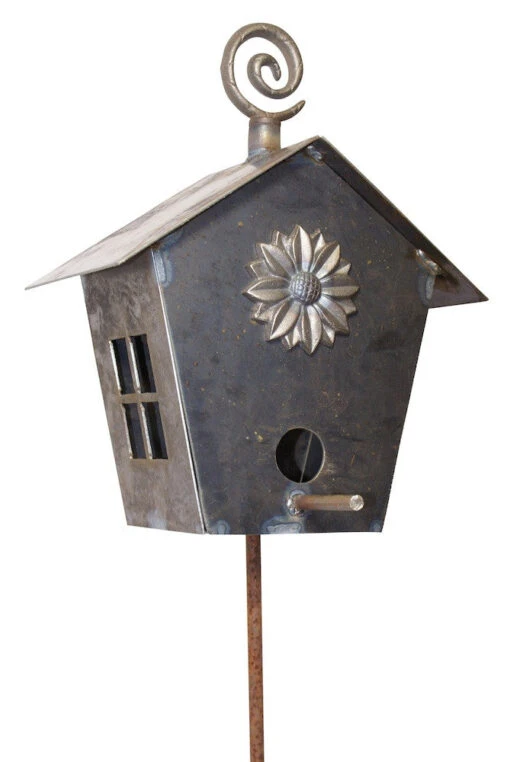 Hand Forged Birdhouse On Stake -Pet Supplies Store IA Birdhouse stake