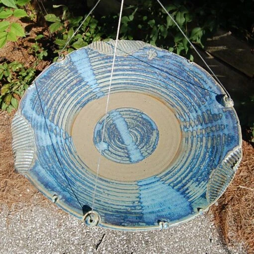 Large Stoneware Hanging Bird Bath -Pet Supplies Store Large Stoneware Hanging Bird Bath Blue