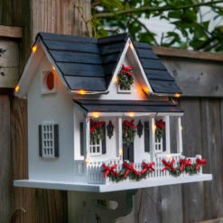 Lighted Holiday Birdhouse -Pet Supplies Store Lighted Holiday Birdhouse with bracket 2