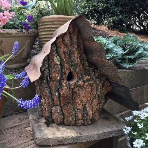 Rustic Log Front Birdhouses- 2 Sizes -Pet Supplies Store Log Birdhouse 10