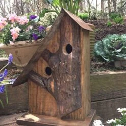 Rustic Log Front Birdhouses- 2 Sizes -Pet Supplies Store Log Front Birdhouse 7