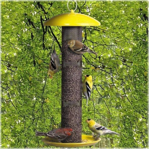 Yellow Finch Feeder By No-No -Pet Supplies Store No No Yellow Finch Feeder with Tray