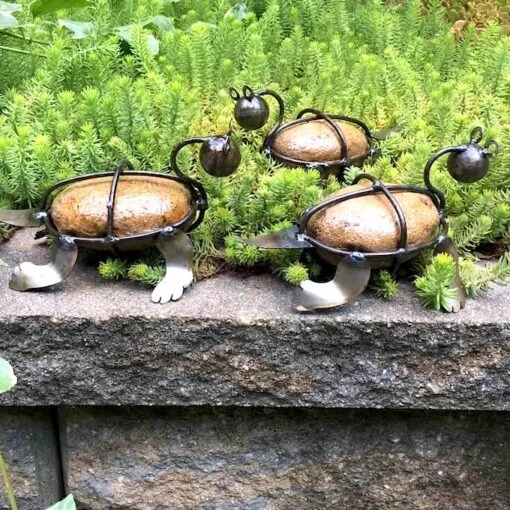 Rock Turtle Garden Sculptures Set/3 -Pet Supplies Store Rock Turtle Sculptures