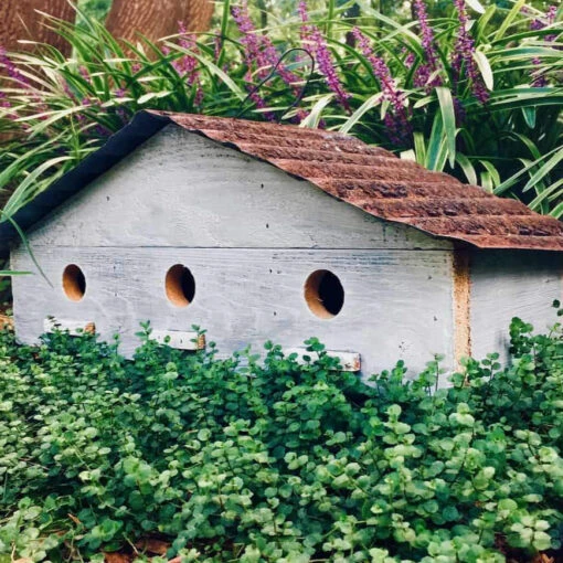 Vintage Birdie Lodge-3 Nest Birdhouse -Pet Supplies Store Rustic Barn Wood Birdhouse