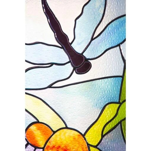 Stained Glass Dragonfly Panel -Pet Supplies Store Stained Glass Dragonfly Detail