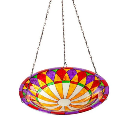 Tiffany Glass Hanging Bird Bath -Pet Supplies Store Tiffany Glass Hanging Birdbath