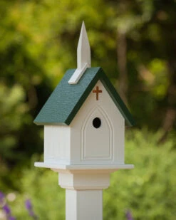 Church Birdhouse Vinyl/PVC -Pet Supplies Store Vinyl CHURCH Birdhouse GREEN