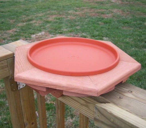 Wooden Deck-Mount Bird Bath -Pet Supplies Store Wooden deck mount bird bath