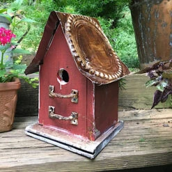 Barn Wood & Tin Rustic Birdhouses -Pet Supplies Store barn wood birdhouse red