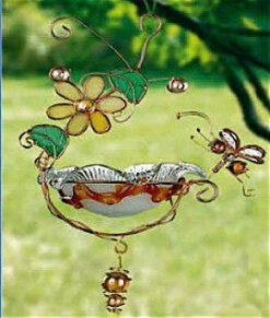 Hanging Dish Feeder/Mini Bath Stained Glass -Pet Supplies Store bumble bee 3a2700ca 4c66 43ad a908 c60c46ff8dce