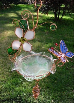 Hanging Dish Feeder/Mini Bath Stained Glass -Pet Supplies Store butterfly1 58fa8cf0 a538 472b 9115 22e856efa71f