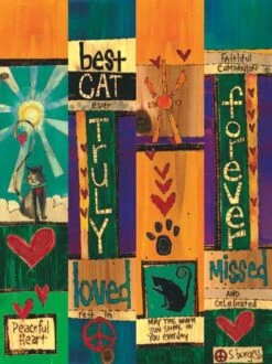 20" Vinyl Art Poles - 7 Designs -Pet Supplies Store cat memorial art pole detail