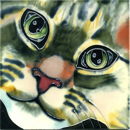 Close-Up Ceramic Cat Tile-2 Sizes -Pet Supplies Store ceramic tile Cat Face 12x12 1