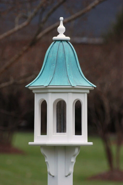 Copper Roof Gazebo Bird Feeder- Vinyl/PVC 36x14 -Pet Supplies Store copper roof bird feeder vinyl pvc 36x14 bell roof 2