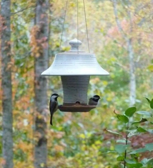 Anthony Stoneware Large Bird Feeder -Pet Supplies Store large feeder white