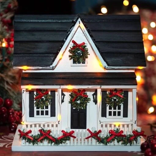 Lighted Holiday Birdhouse -Pet Supplies Store lighted holiday birdhouse