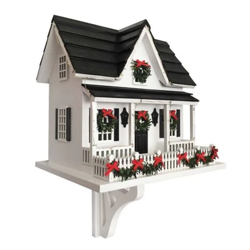 Lighted Holiday Birdhouse -Pet Supplies Store lighted holiday birdhouse with bracket