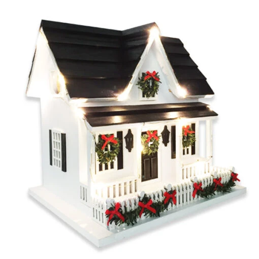 Lighted Holiday Birdhouse -Pet Supplies Store lighted holiday birdhouse with bracket 06289725 3d25 4d47 9442 f5b4326bedd5