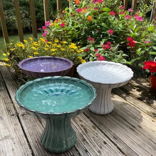 Short Ceramic Pedestal Bird Bath -Pet Supplies Store short ceramic pedestal bird bath