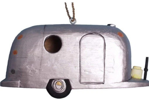 Airstream Flyer Silver Trailer Birdhouse -Pet Supplies Store trailer birdhouse