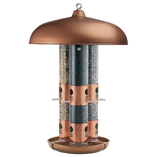 OPUS Large Capacity Triple Tube Bird Feeder W/ Copper Ports -Pet Supplies Store triple tube bird feeder